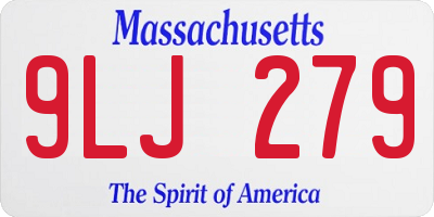 MA license plate 9LJ279