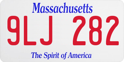 MA license plate 9LJ282