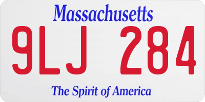 MA license plate 9LJ284