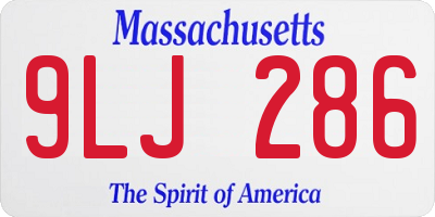 MA license plate 9LJ286