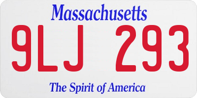 MA license plate 9LJ293