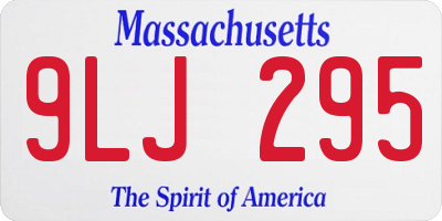 MA license plate 9LJ295