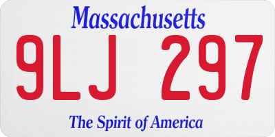 MA license plate 9LJ297