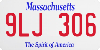 MA license plate 9LJ306