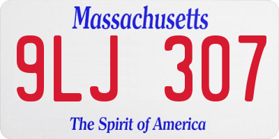 MA license plate 9LJ307