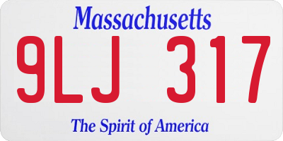 MA license plate 9LJ317