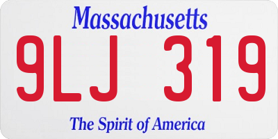 MA license plate 9LJ319