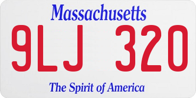 MA license plate 9LJ320