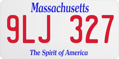 MA license plate 9LJ327