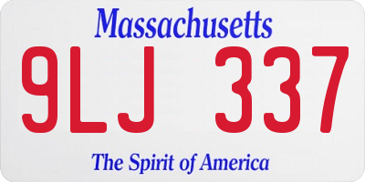MA license plate 9LJ337