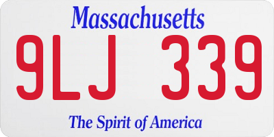 MA license plate 9LJ339