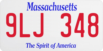 MA license plate 9LJ348