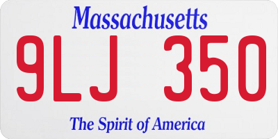 MA license plate 9LJ350