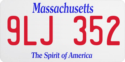 MA license plate 9LJ352