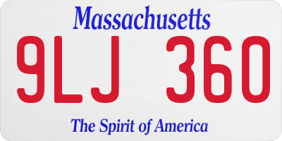 MA license plate 9LJ360