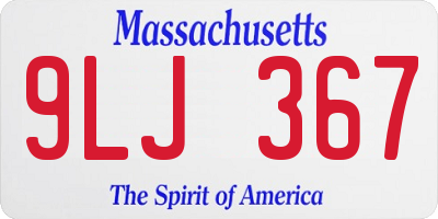 MA license plate 9LJ367