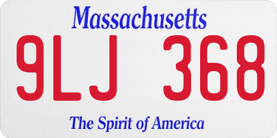 MA license plate 9LJ368