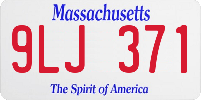 MA license plate 9LJ371