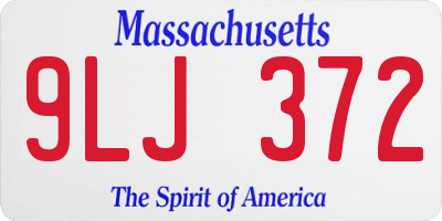 MA license plate 9LJ372