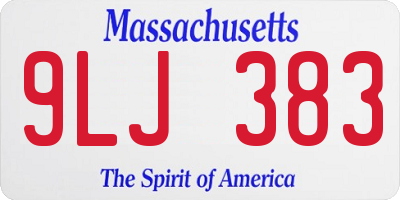 MA license plate 9LJ383