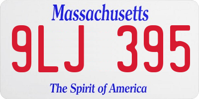 MA license plate 9LJ395