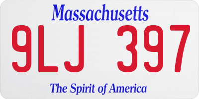 MA license plate 9LJ397