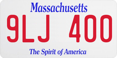 MA license plate 9LJ400
