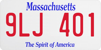 MA license plate 9LJ401