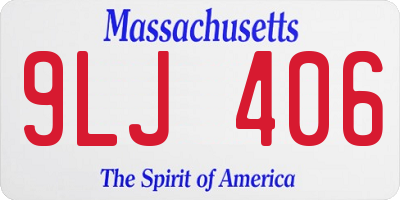 MA license plate 9LJ406