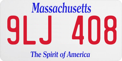 MA license plate 9LJ408