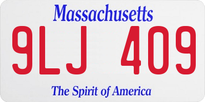 MA license plate 9LJ409