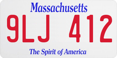 MA license plate 9LJ412