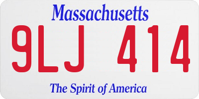 MA license plate 9LJ414