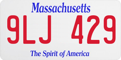 MA license plate 9LJ429