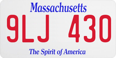 MA license plate 9LJ430