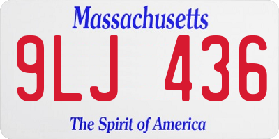 MA license plate 9LJ436