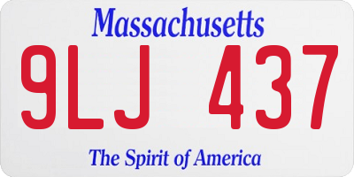 MA license plate 9LJ437