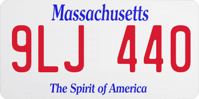 MA license plate 9LJ440