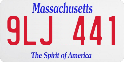 MA license plate 9LJ441