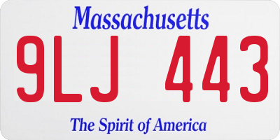 MA license plate 9LJ443