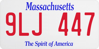 MA license plate 9LJ447