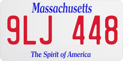 MA license plate 9LJ448
