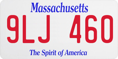 MA license plate 9LJ460