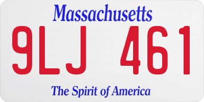 MA license plate 9LJ461
