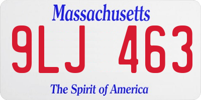 MA license plate 9LJ463