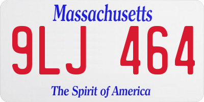 MA license plate 9LJ464