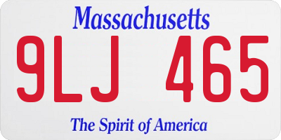 MA license plate 9LJ465