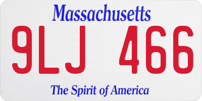 MA license plate 9LJ466