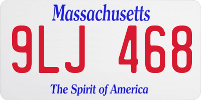 MA license plate 9LJ468