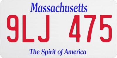 MA license plate 9LJ475